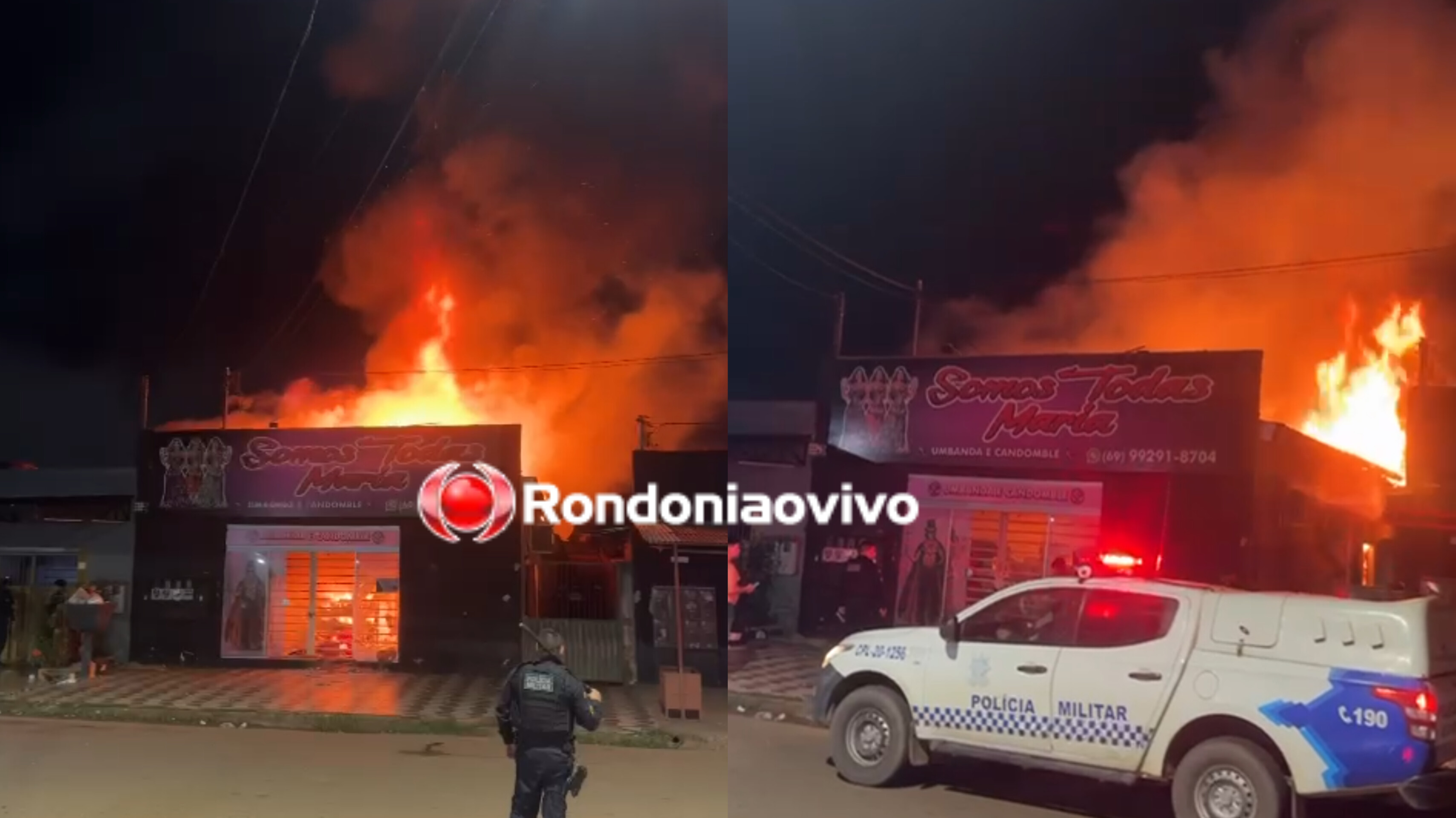 SINISTRO: Loja de umbanda e candomblé é destruída por incêndio - VÍDEO 