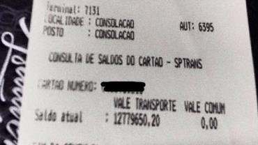 Estagiário recebe recarga de R$ 12 milhões em cartão de ônibus