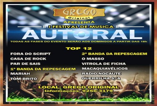 I festival de música autoral é no Grego Original