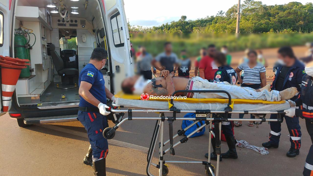 VÍDEO: Ciclista fica em estado gravíssimo em acidente na marginal da BR-364