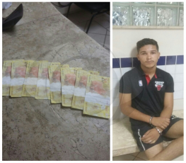 DENÚNCIA: PC prende jovem em hotel com dinheiro falso
