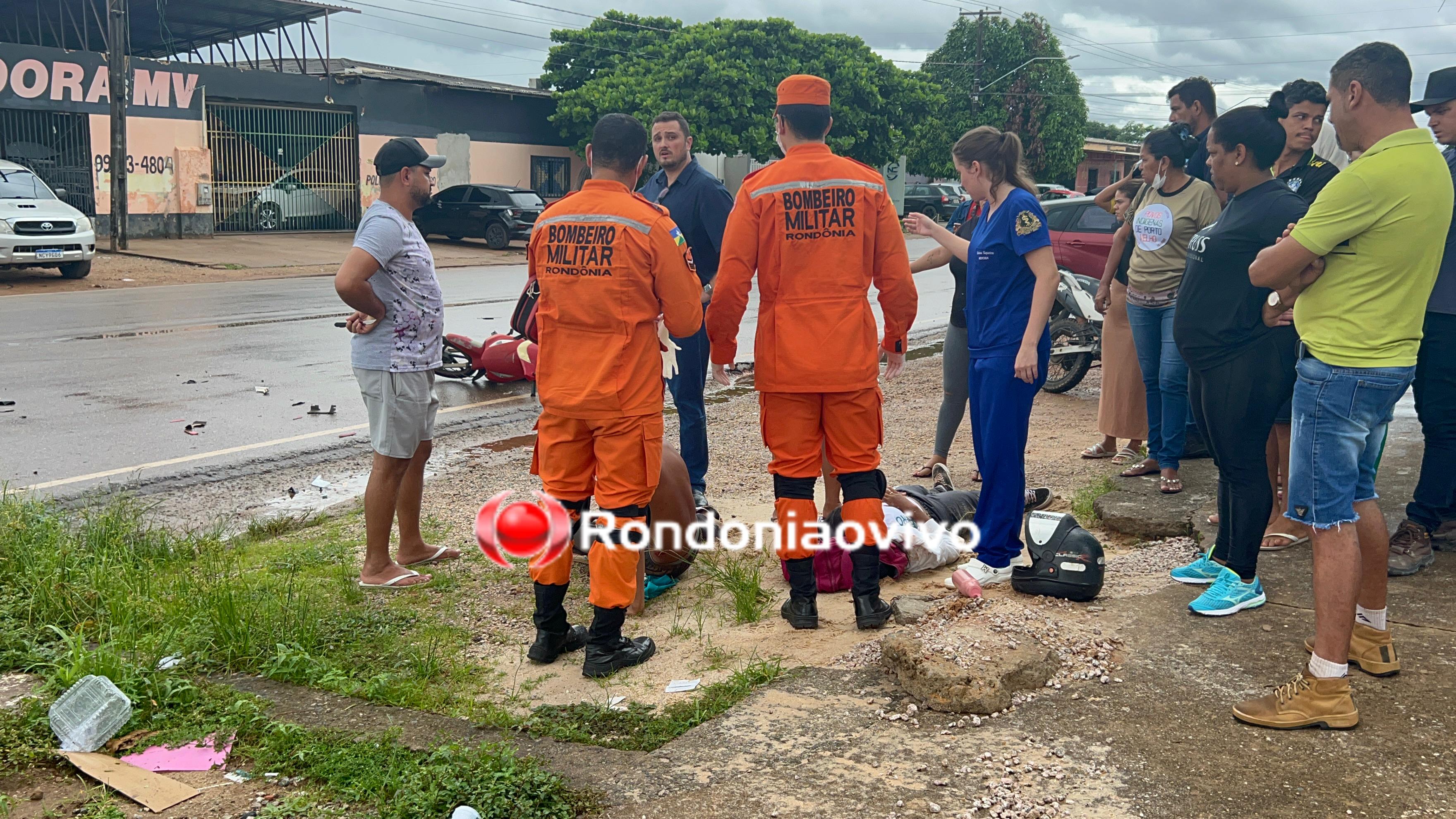 VÍDEO: Estudantes em motocicleta sofrem grave atropelamento na capital 