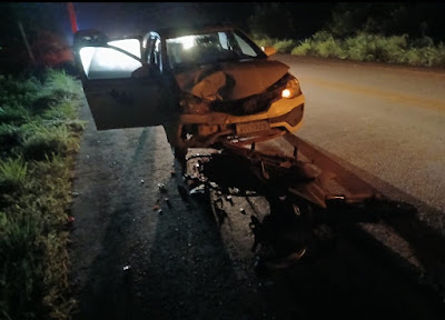 FATAL: Motociclista morre após ser atropelado por carro próximo a ponte na BR