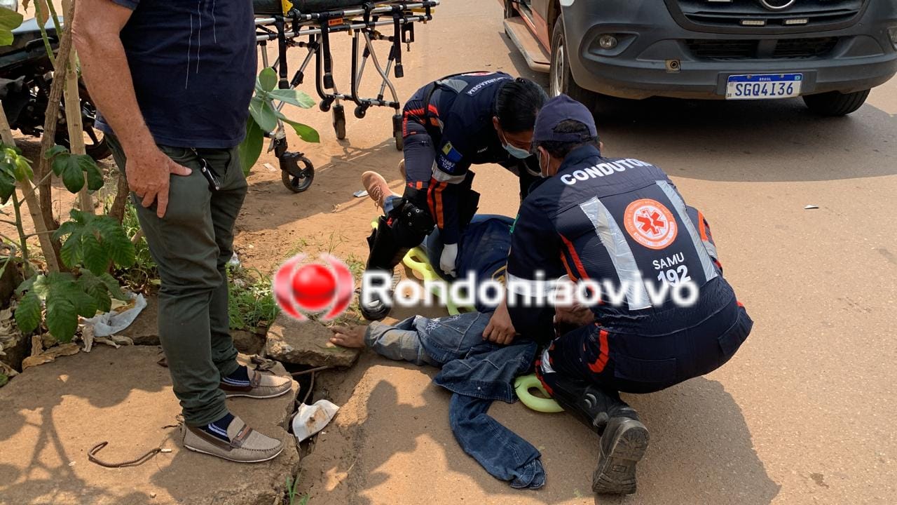 IMPRUDÊNCIA: Motociclista de 57 anos fica ferida após motorista de App avançar preferencial 