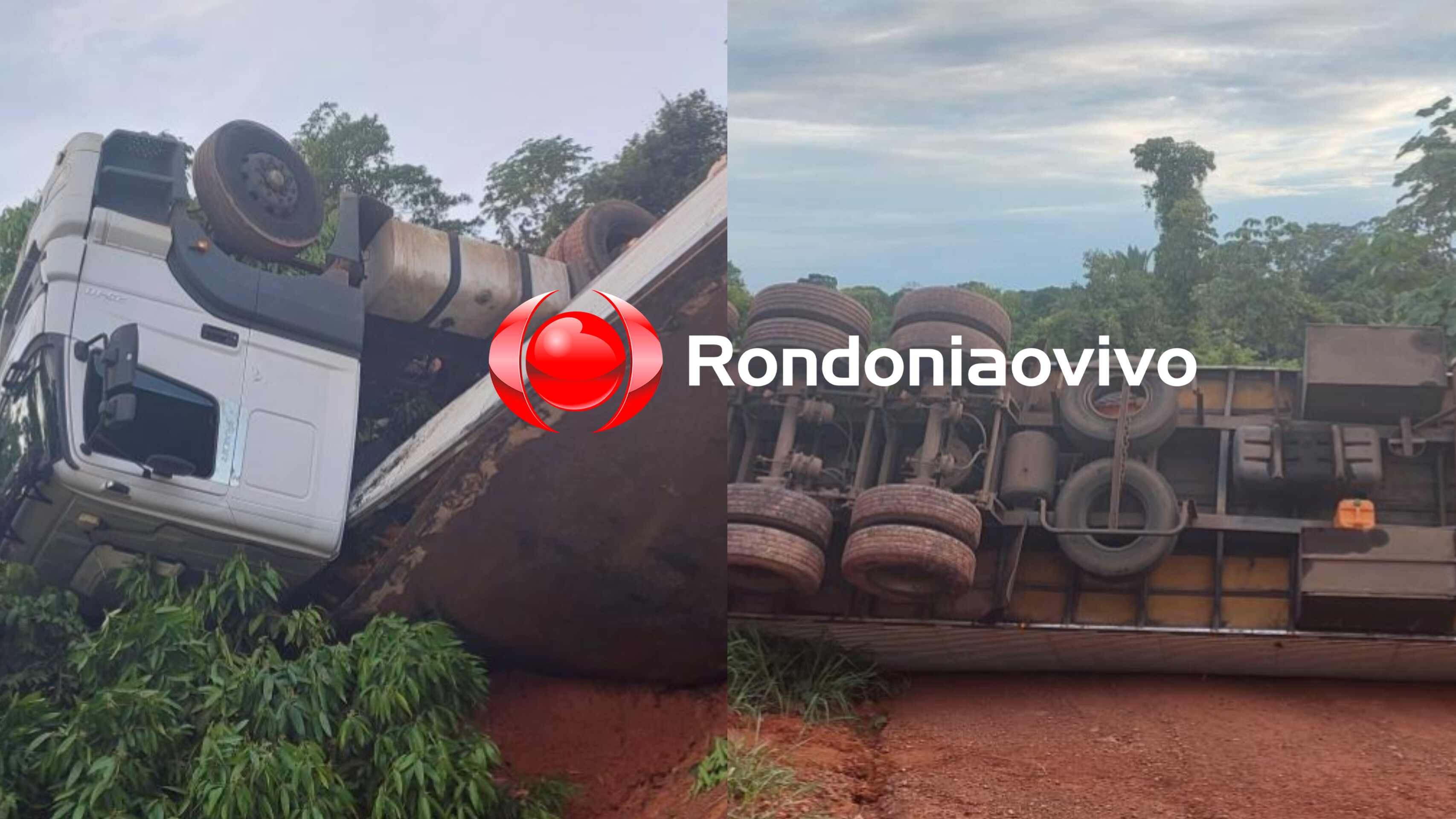  VOLTOU DE RÉ: Caminhão tomba e deixa motorista ferido na Estrada da Areia Branca 