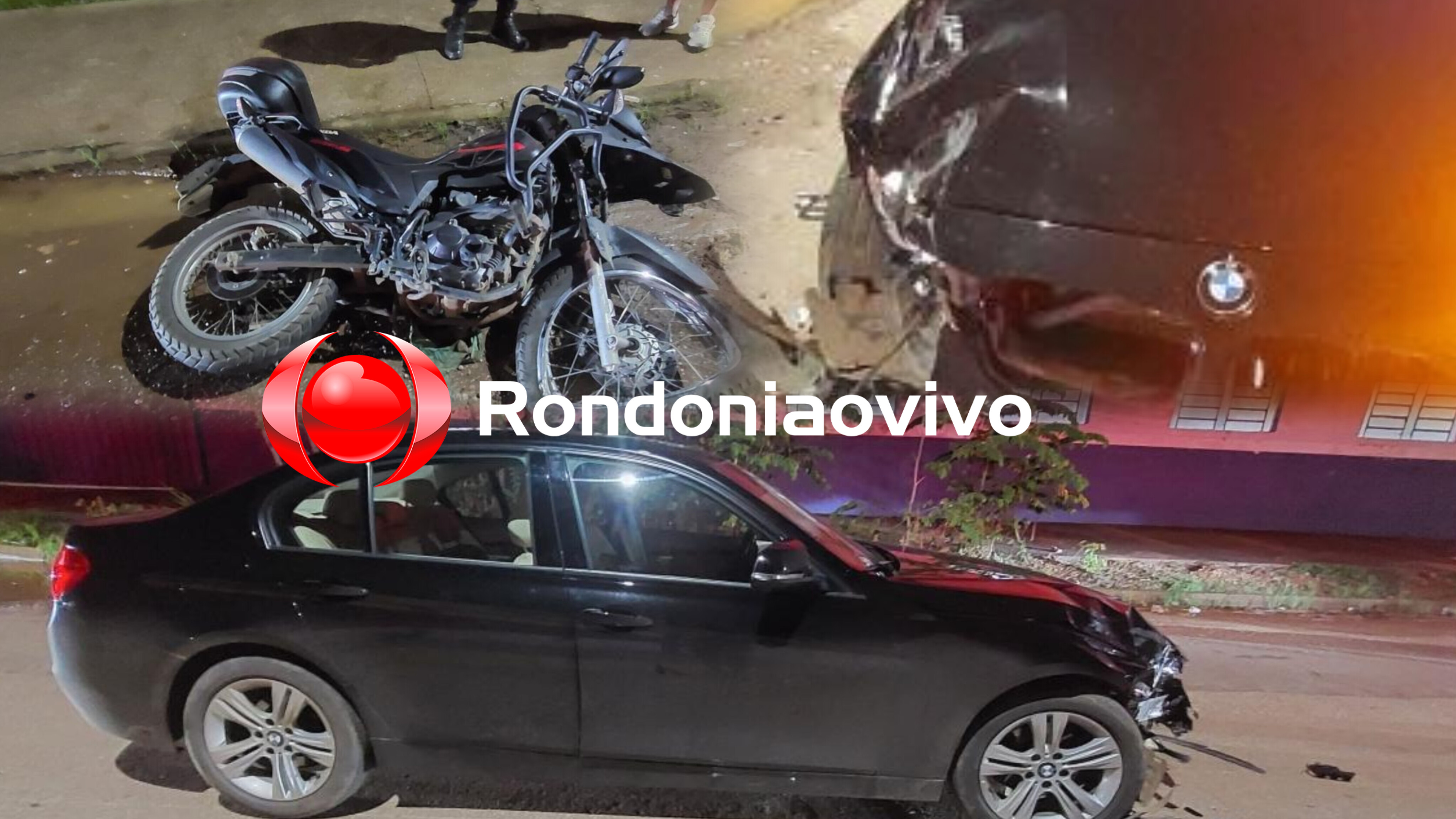 GRAVE: BMW dirigida por advogado bate de frente com motocicleta XRE190