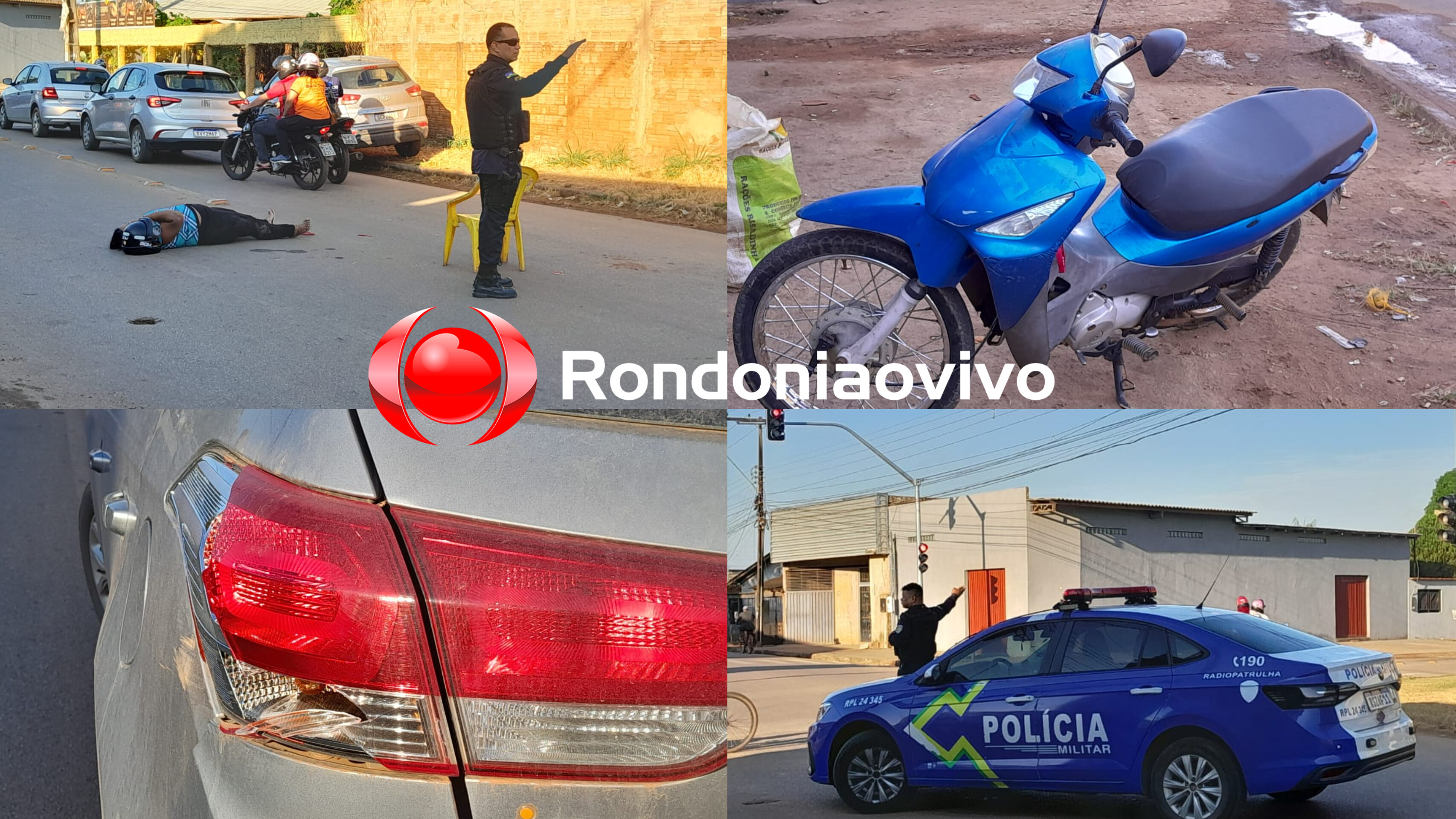 URGENTE: Mulher fica ferida após moto atingir traseira de carro parado 