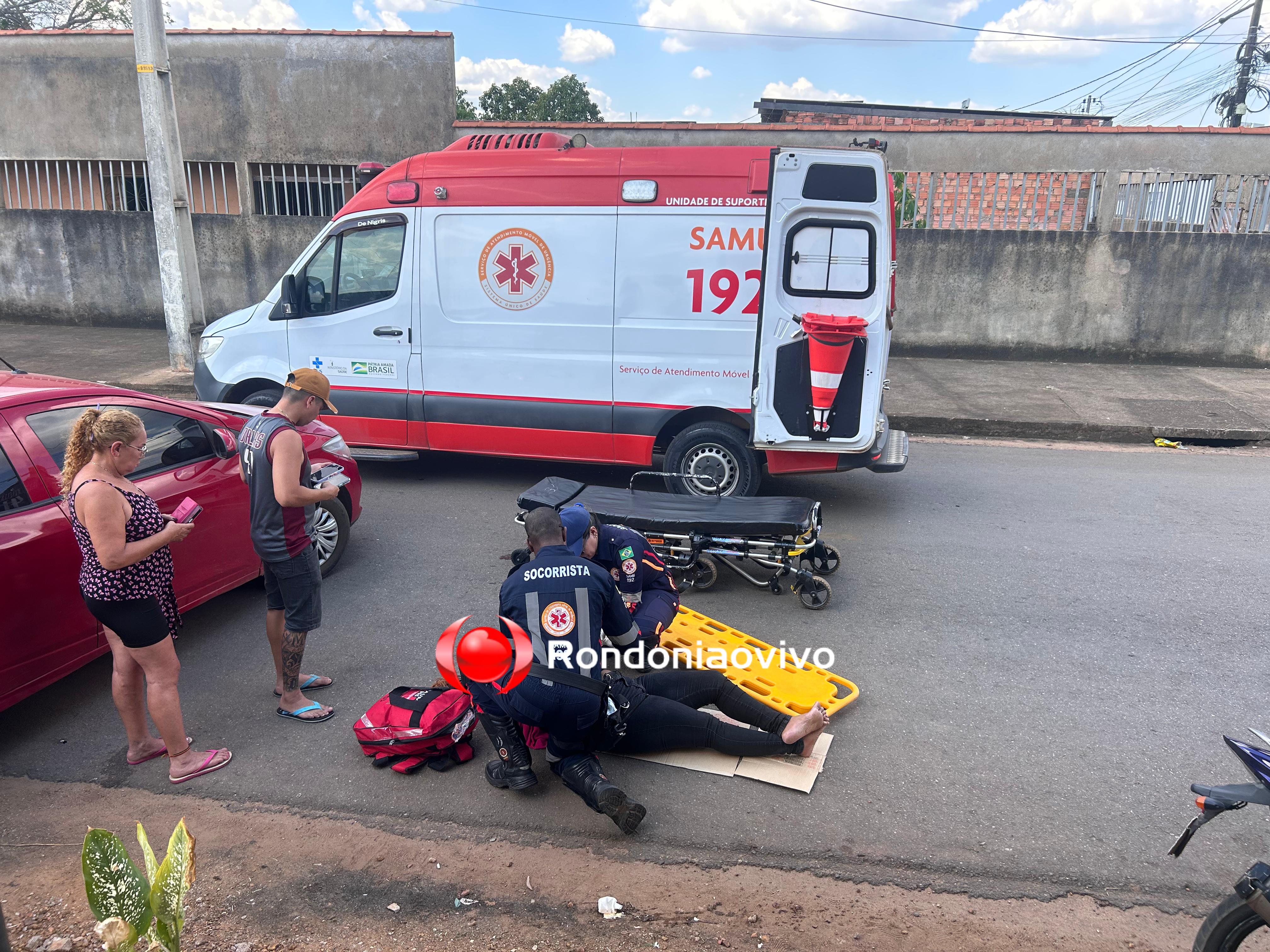 VÍDEO: Grave batida entre motos resulta em mulher lesionada no JK