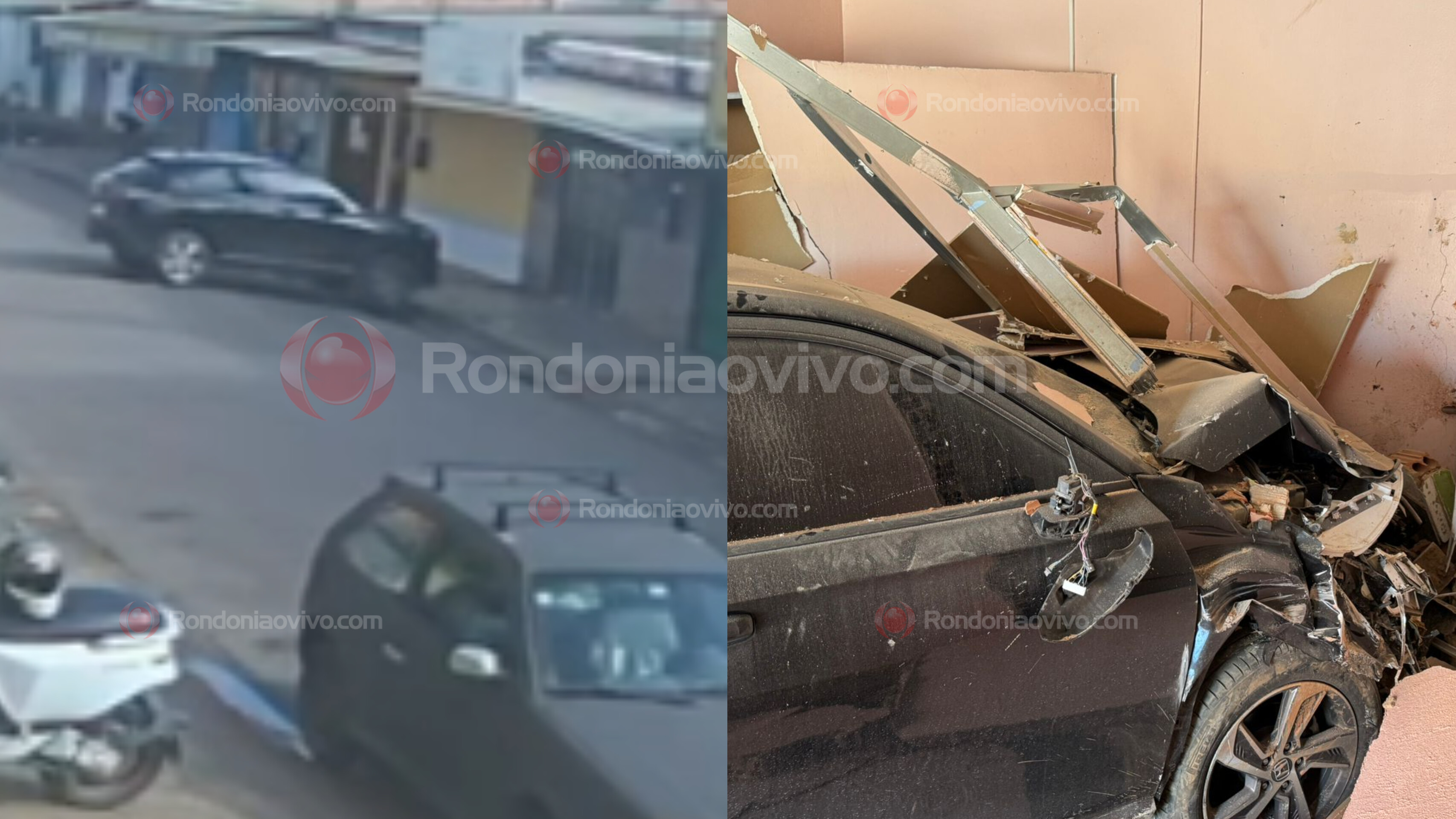 TINHA BEBIDO: Carro passa direto e destrói comércio na zona Sul - VEJA VÍDEO