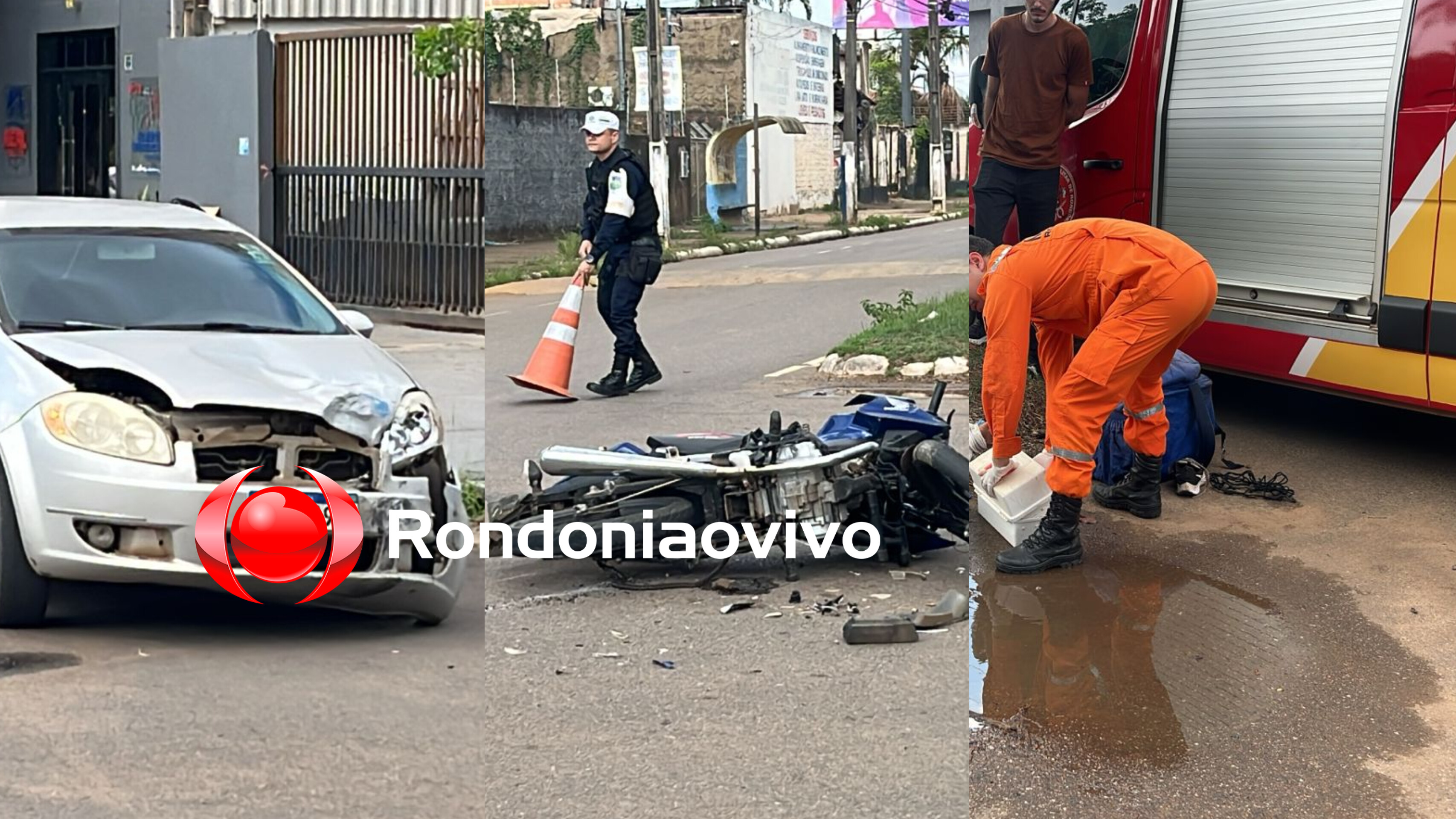 URGENTE: Motoboy  sofre grave acidente após motorista avançar preferencial 