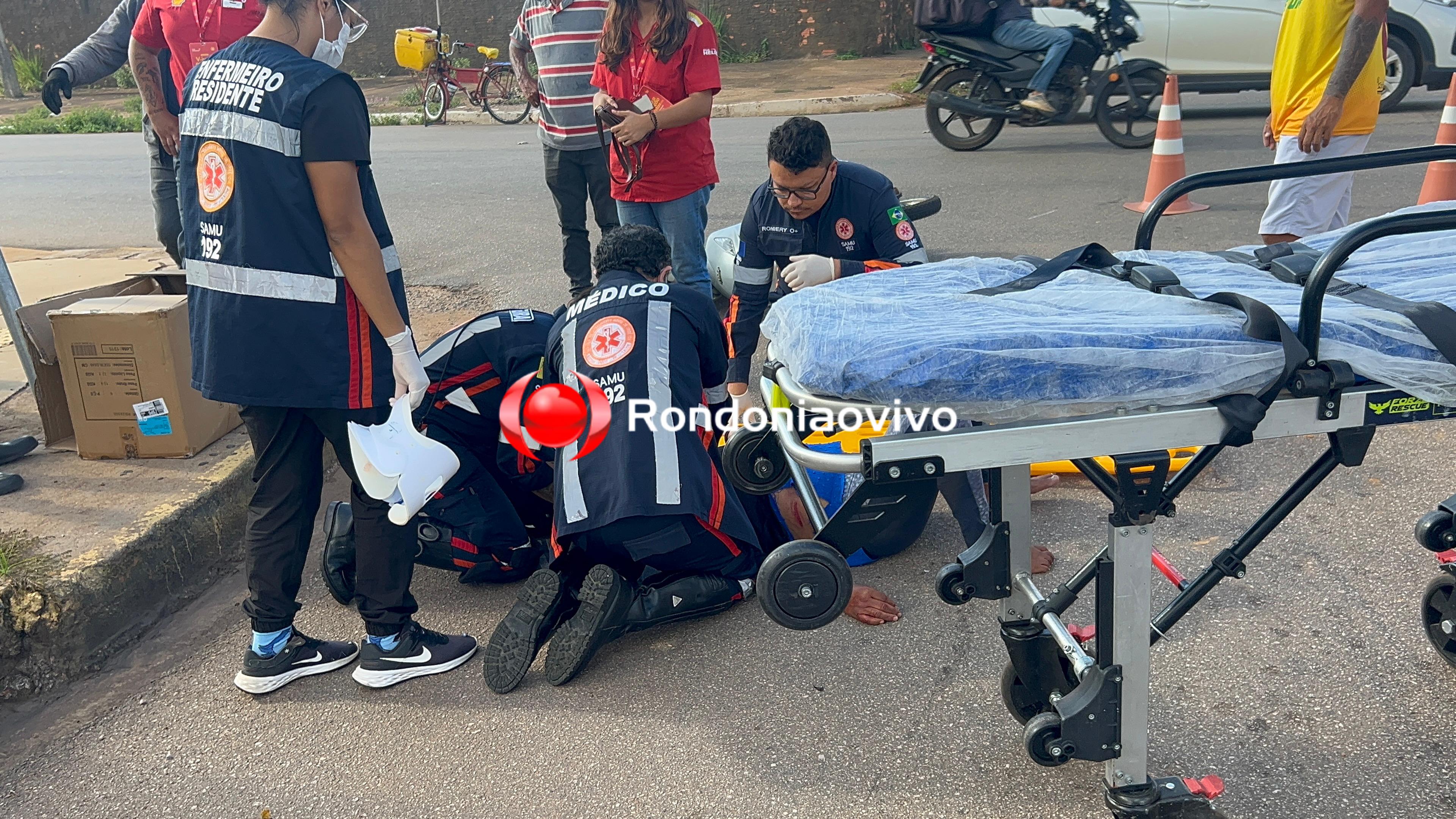 DESACORDADA: Mulher é vitima de grave acidente na Pinheiro Machado