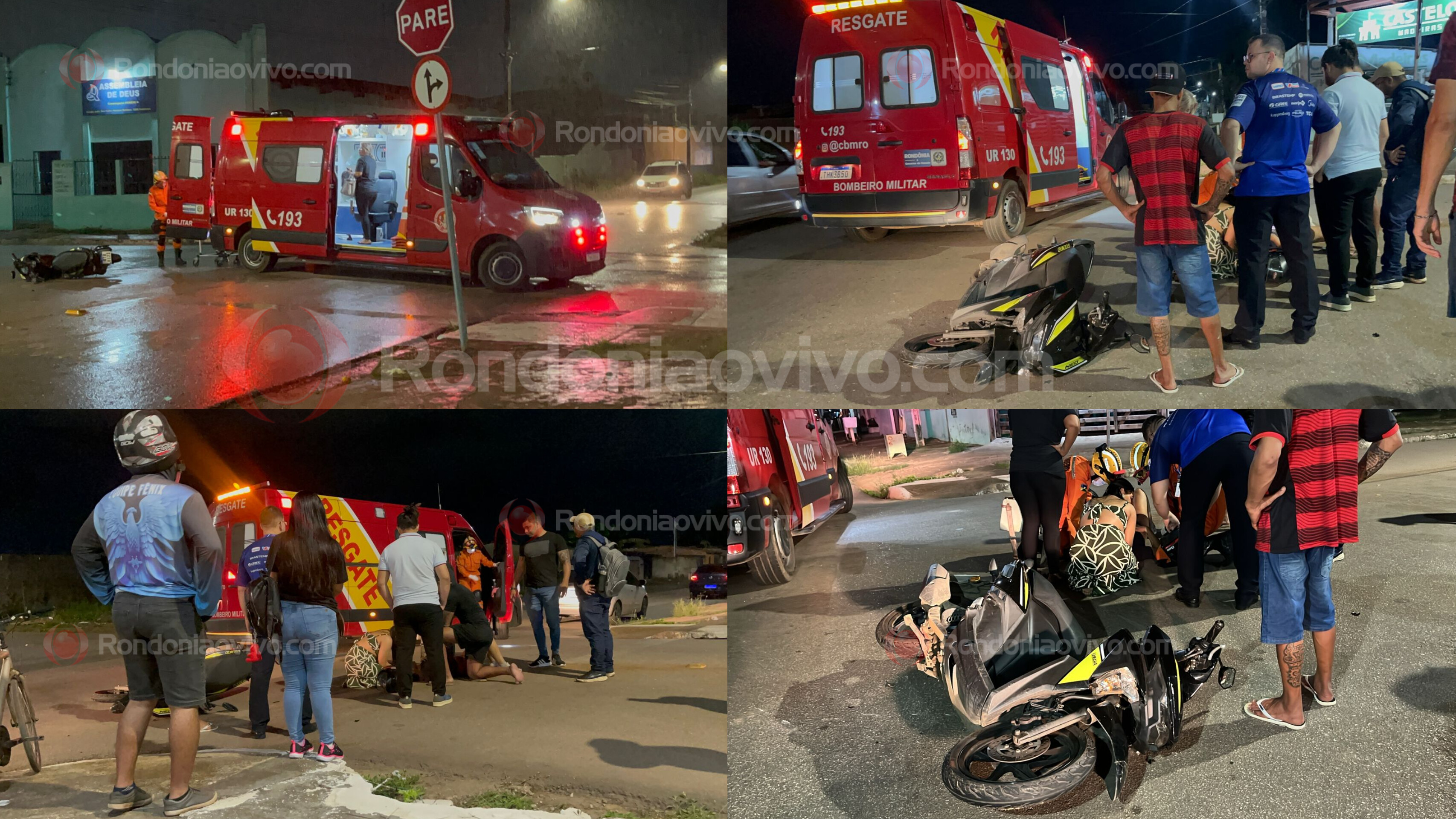 URGENTE: Mulher em moto fica desacordada e motorista foge após causar acidente 