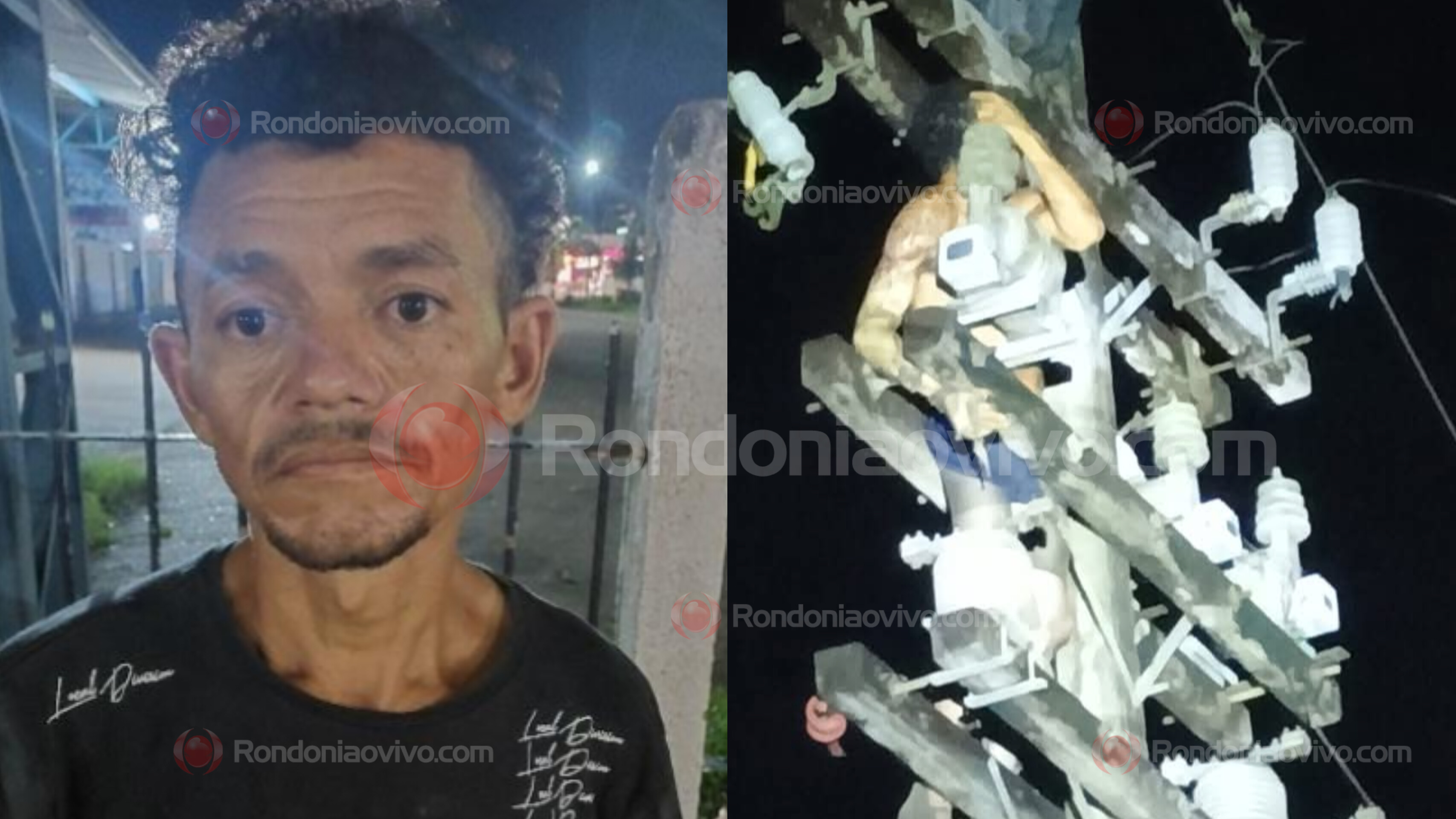 CASTIGADO: Homem sobe em poste para furtar fiação e leva descarga elétrica 