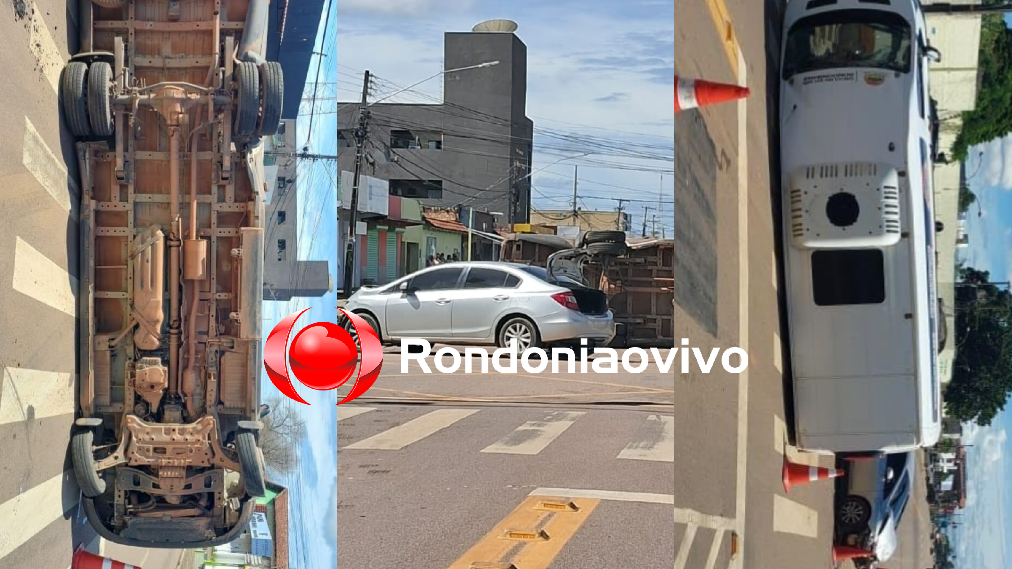 NO SEMÁFORO: Forte batida resulta em capotamento na região Central 