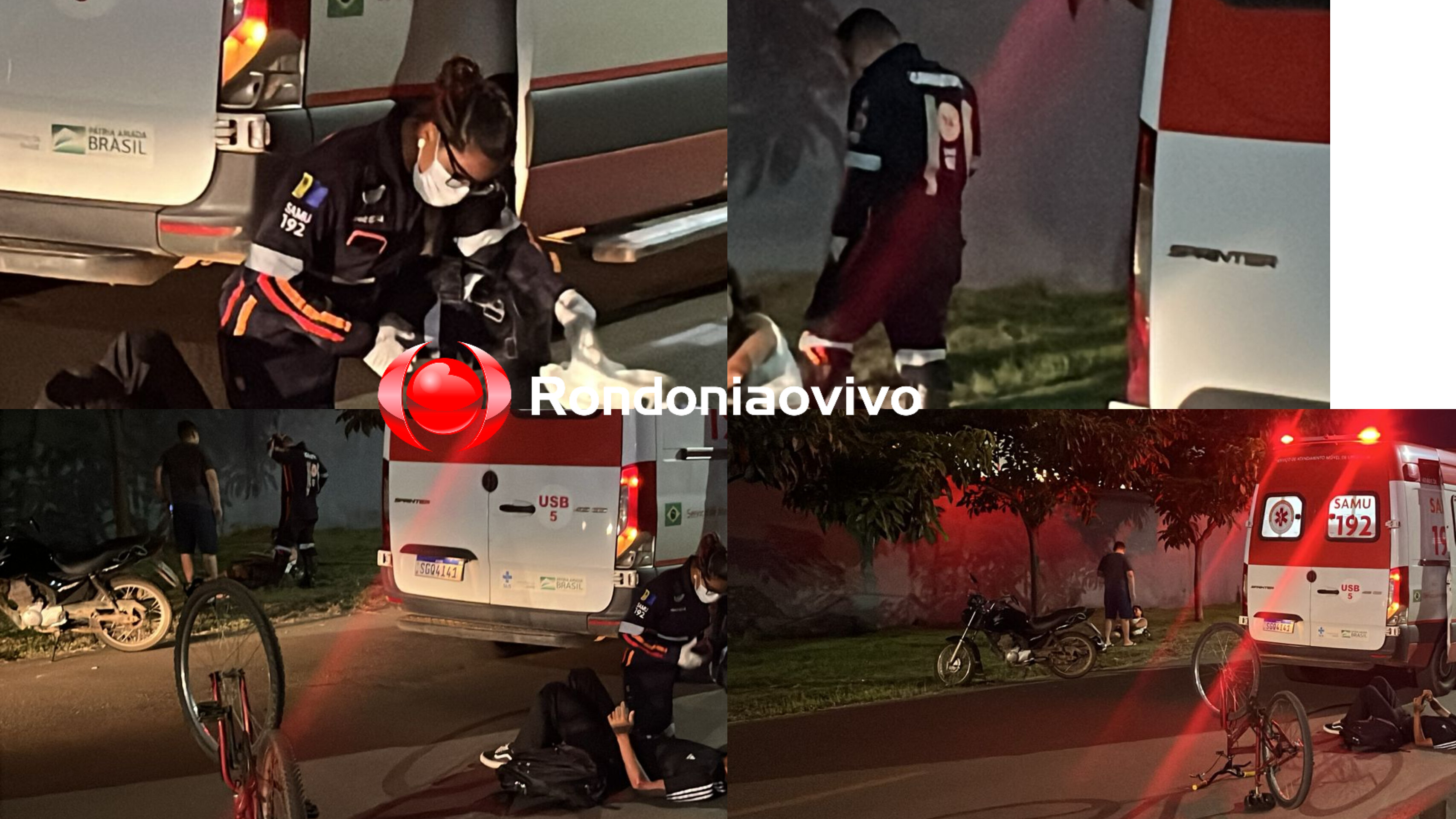 ATROPELAMENTO: Três pessoas ficam feridas após grave acidente entre moto e ciclista 