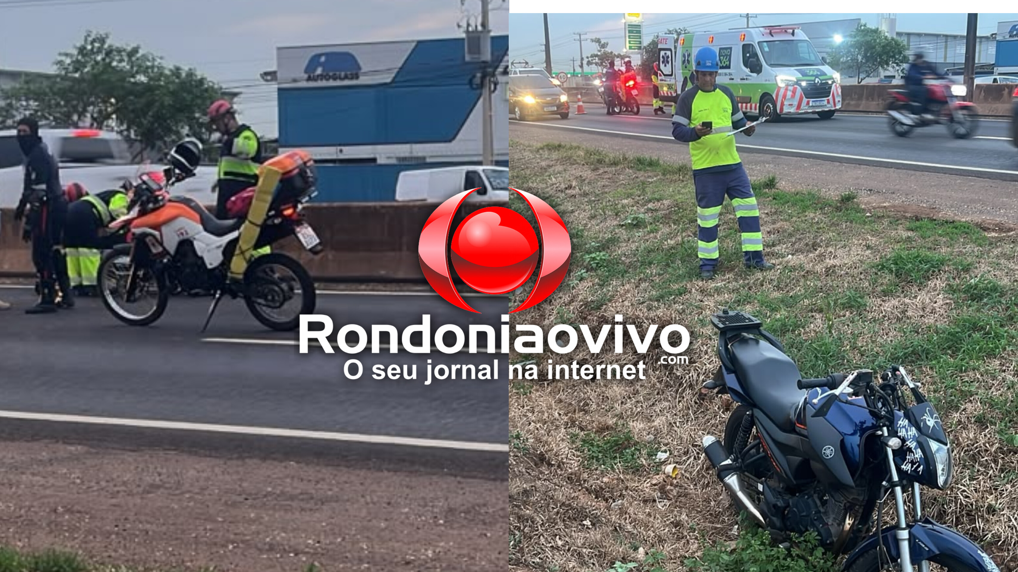 URGENTE: Casal fica gravemente ferido após bater em mureta na BR-364