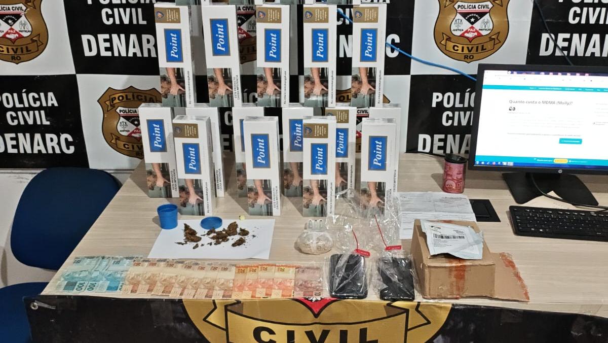 DROGA SINTÉTICA: Denarc e Receita Federal prendem dois por tráfico de ecstasy em Porto Velho