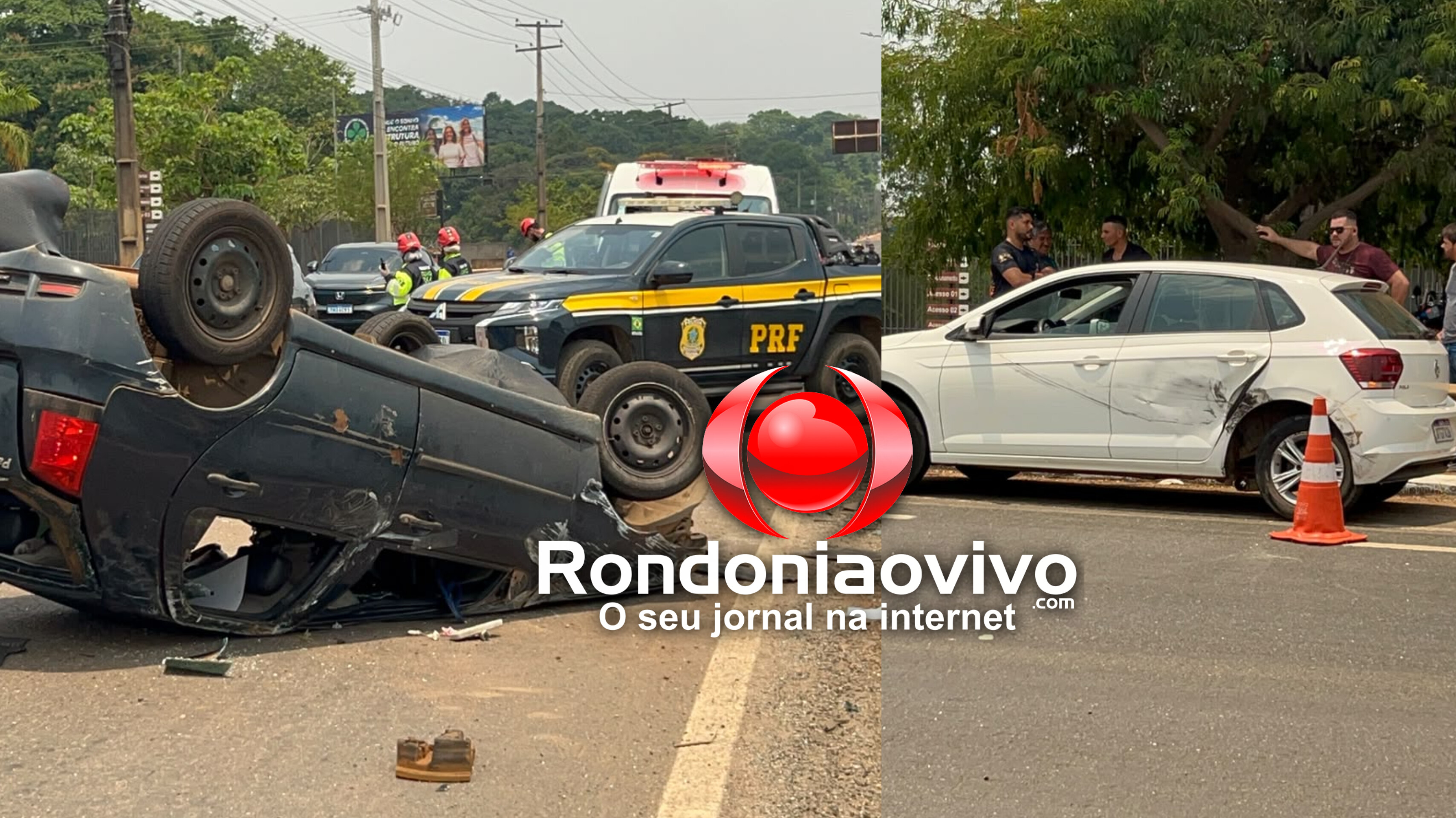 URGENTE: Motorista fica em estado grave após capotamento na BR-364