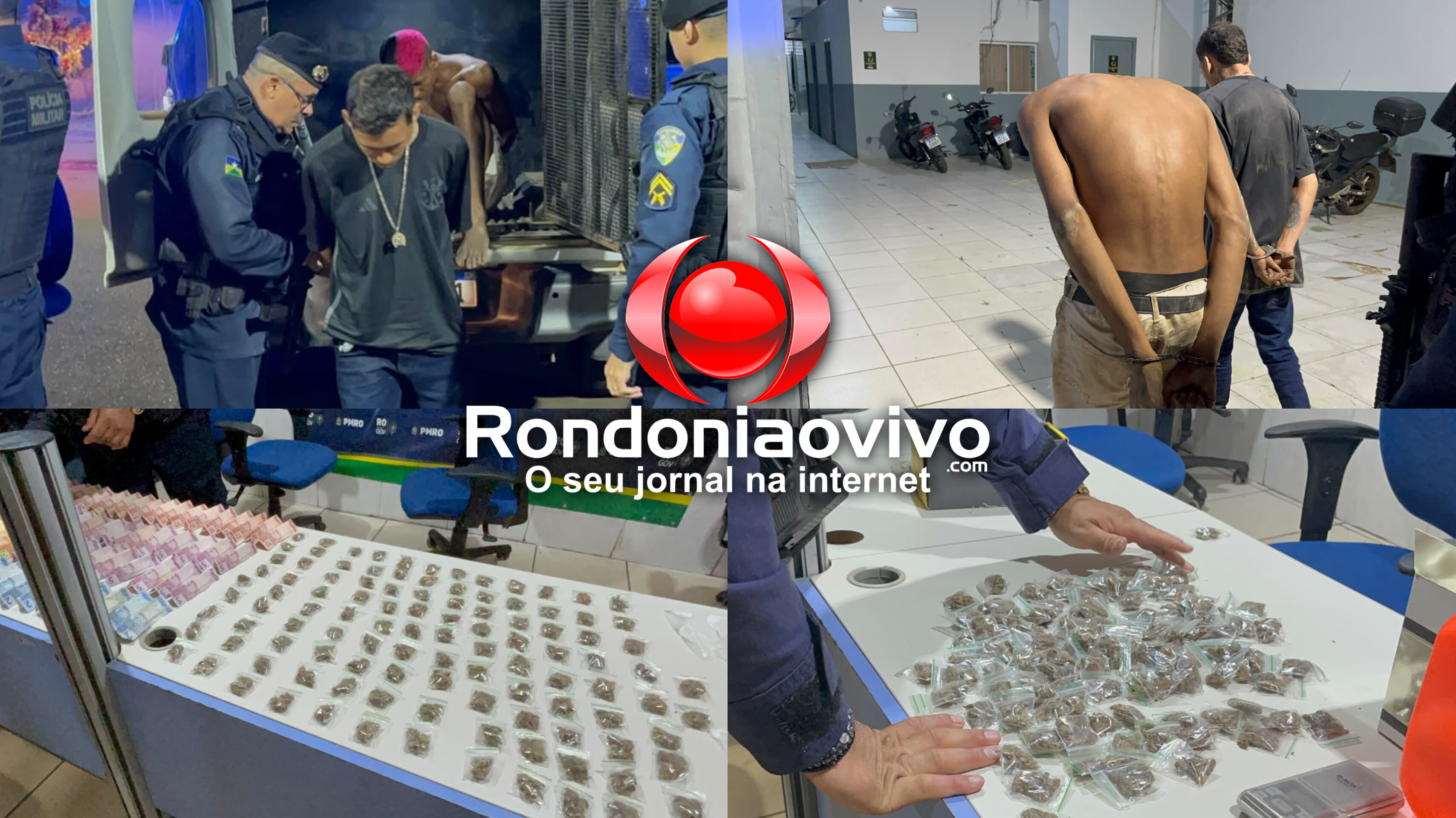 VÍDEO: Criminosos são flagrados com cerca de 200 porções de drogas em terreno baldio