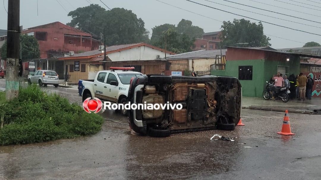 VÍDEO: Carro HR-V capota após colisão na Rio de Janeiro