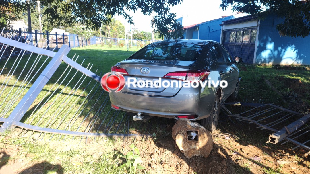 SEM FREIO: Carro desgovernado invade Centro Integrado da PM