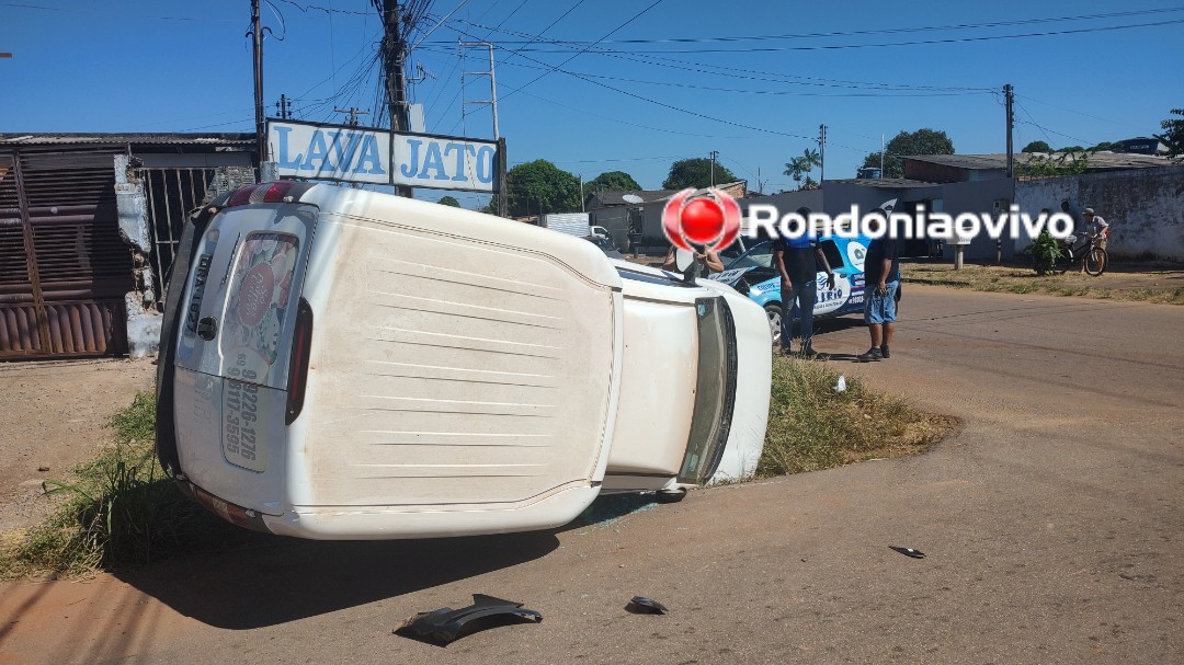 ASSISTA: Veículo Fiorino capota após avançar a preferencial na Alexandre Guimarães