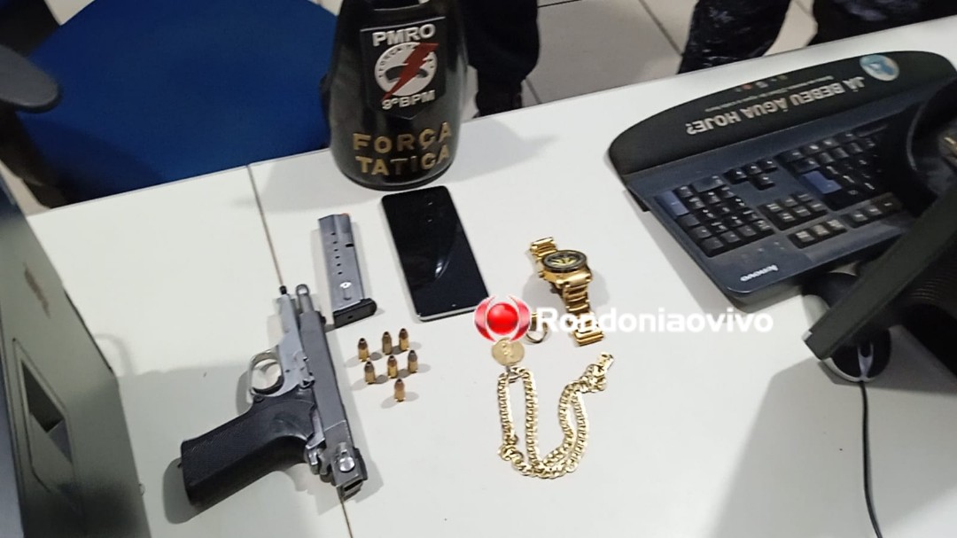 FLAGRANTE: Membro de grupo criminoso é preso com pistola americana em condomínio 