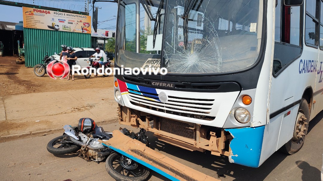 VÍDEO: Motociclista fica em estado grave ao ser arrastado por ônibus