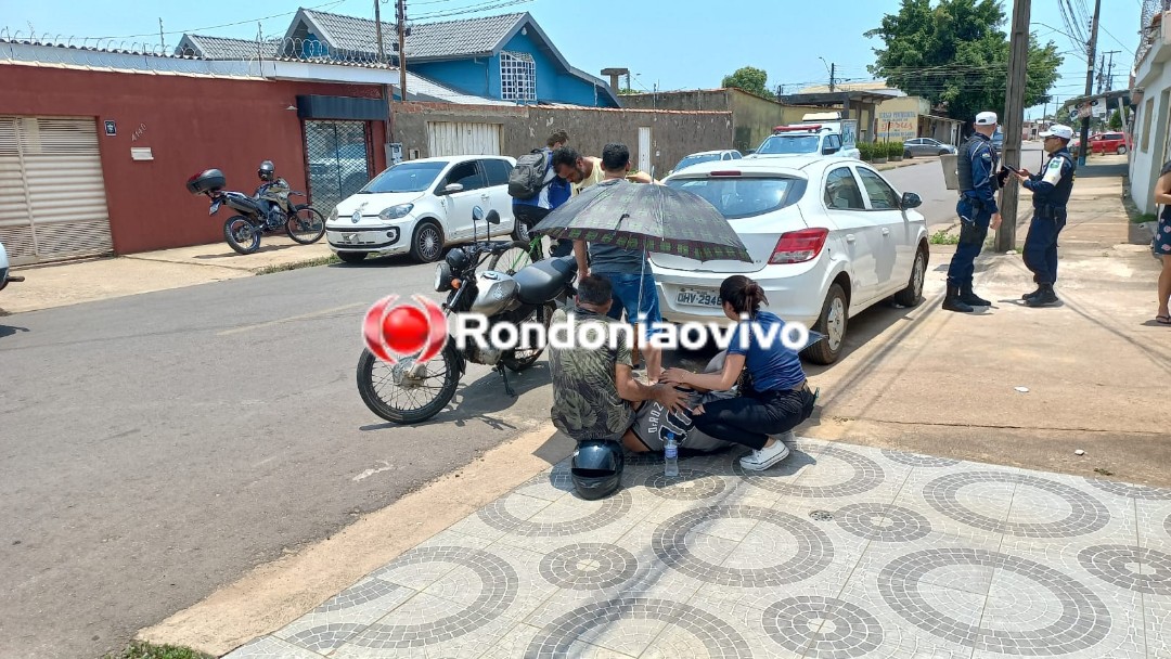 VÍDEO: Motociclista sofre grave fratura após acidente na zona Sul