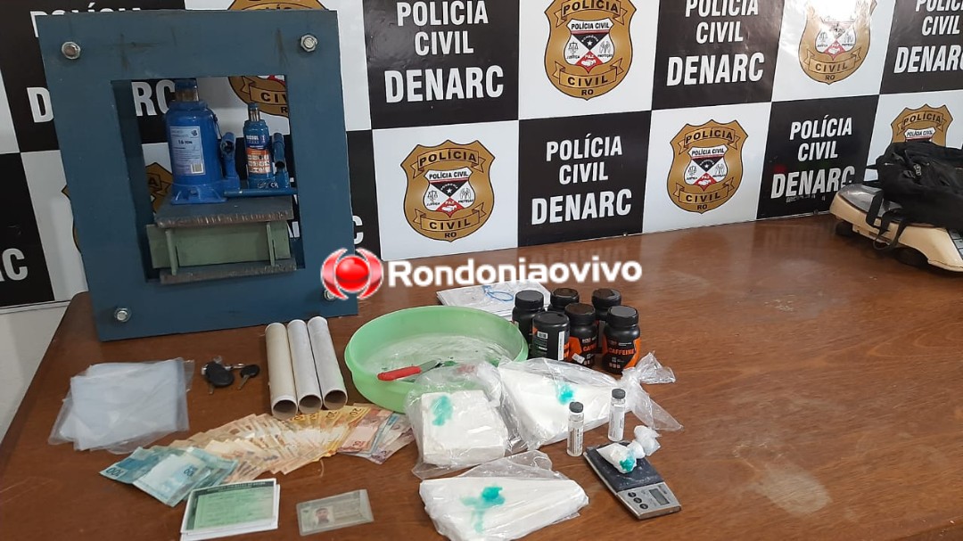 COMBATE AO TRÁFICO: Denarc fecha laboratório de refino de cocaína e prende traficante em flagrante