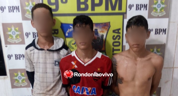 CERCO: PM prende trio armado que fazia mulher refém durante roubo