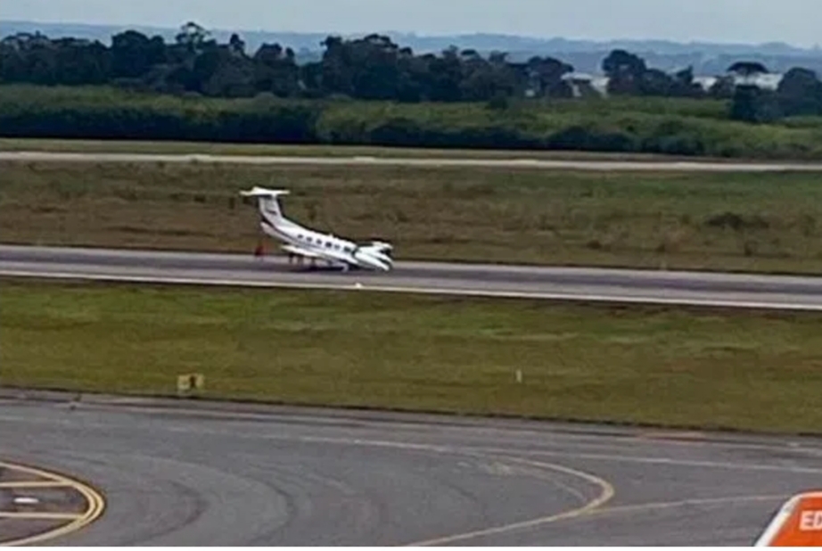 POUSO FORÇADO: Avião em pane fecha aeroporto Afonso Pena - VÍDEO