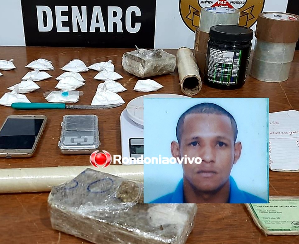 COCAÍNA E MACONHA: Traficante que escondia droga enterrada no quintal de casa é preso pelo Denarc