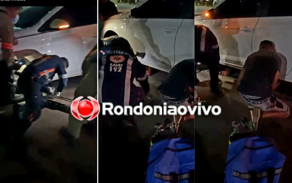 INCONSCIENTE: Motociclista é arrastado por carro em grave acidente na BR-364