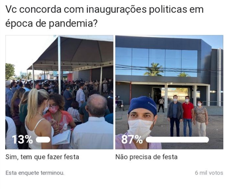 INDIGNAÇÃO: Internautas não concordam com inaugurações políticas em época de pandemia