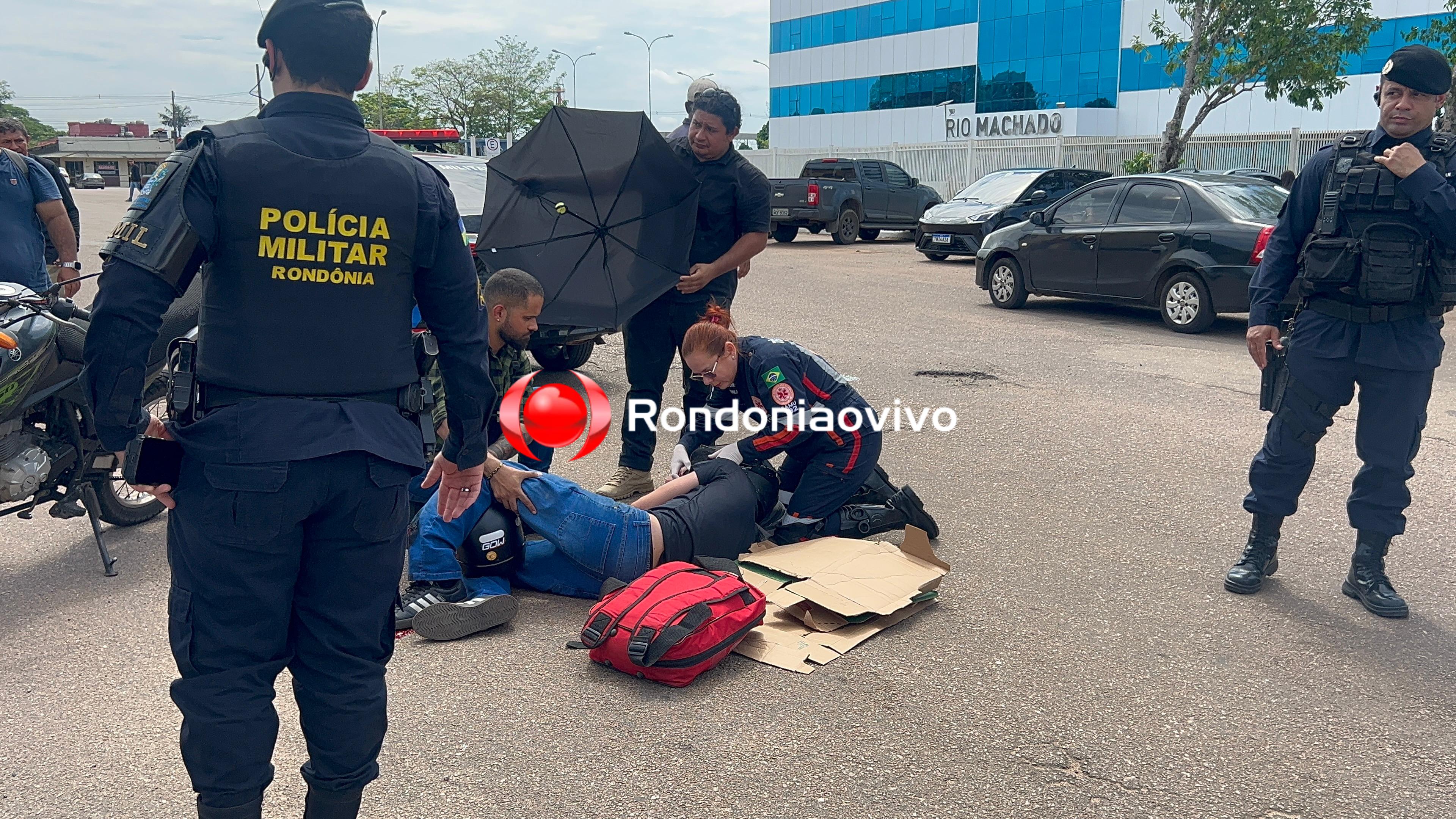 VÍDEO: Motociclista sofre fratura exposta após sair com descanso baixado