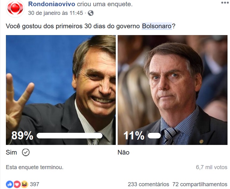 BOMBOU: Você gostou dos primeiros trinta dias do Governo Bolsonaro?