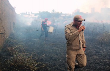 Incêndio em terreno baldio no Centro de Porto Velho assusta moradores e comerciantes - Fotos