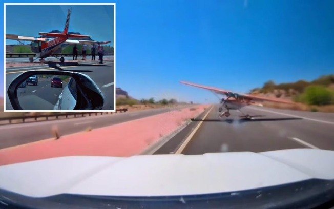 VÍDEO: Avião quase atinge carro durante pouso forçado