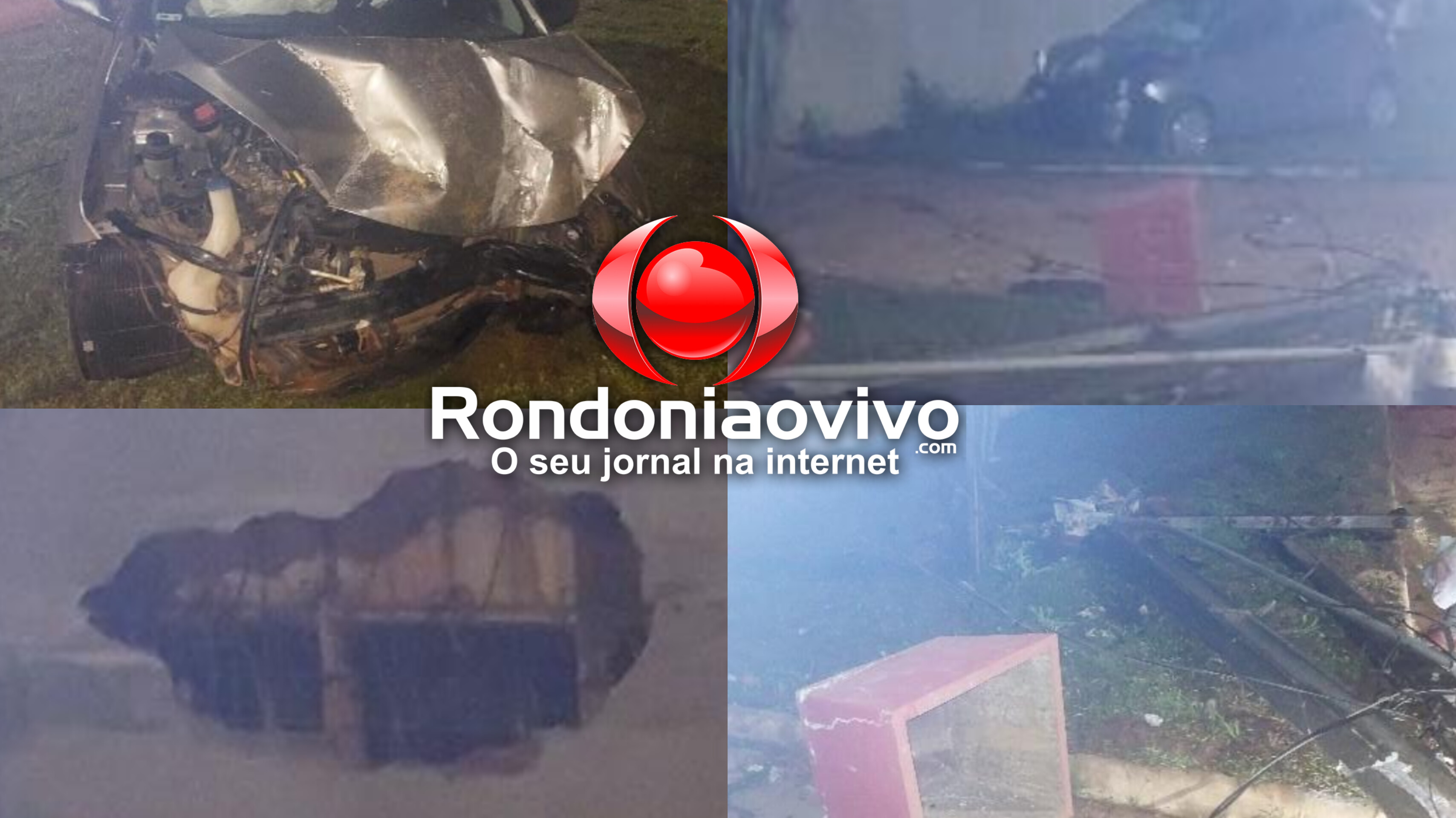 DESGOVERNADO: Carro HB20 derruba poste e atinge muro de residência na Calama