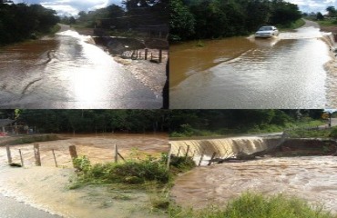 Alagação na estrada que leva a Santo Antônio cria nova 