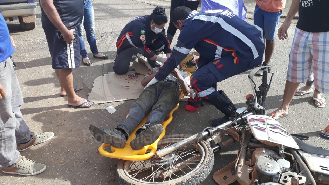 GRAVÍSSIMO: Idoso é socorrido às pressas após violenta colisão