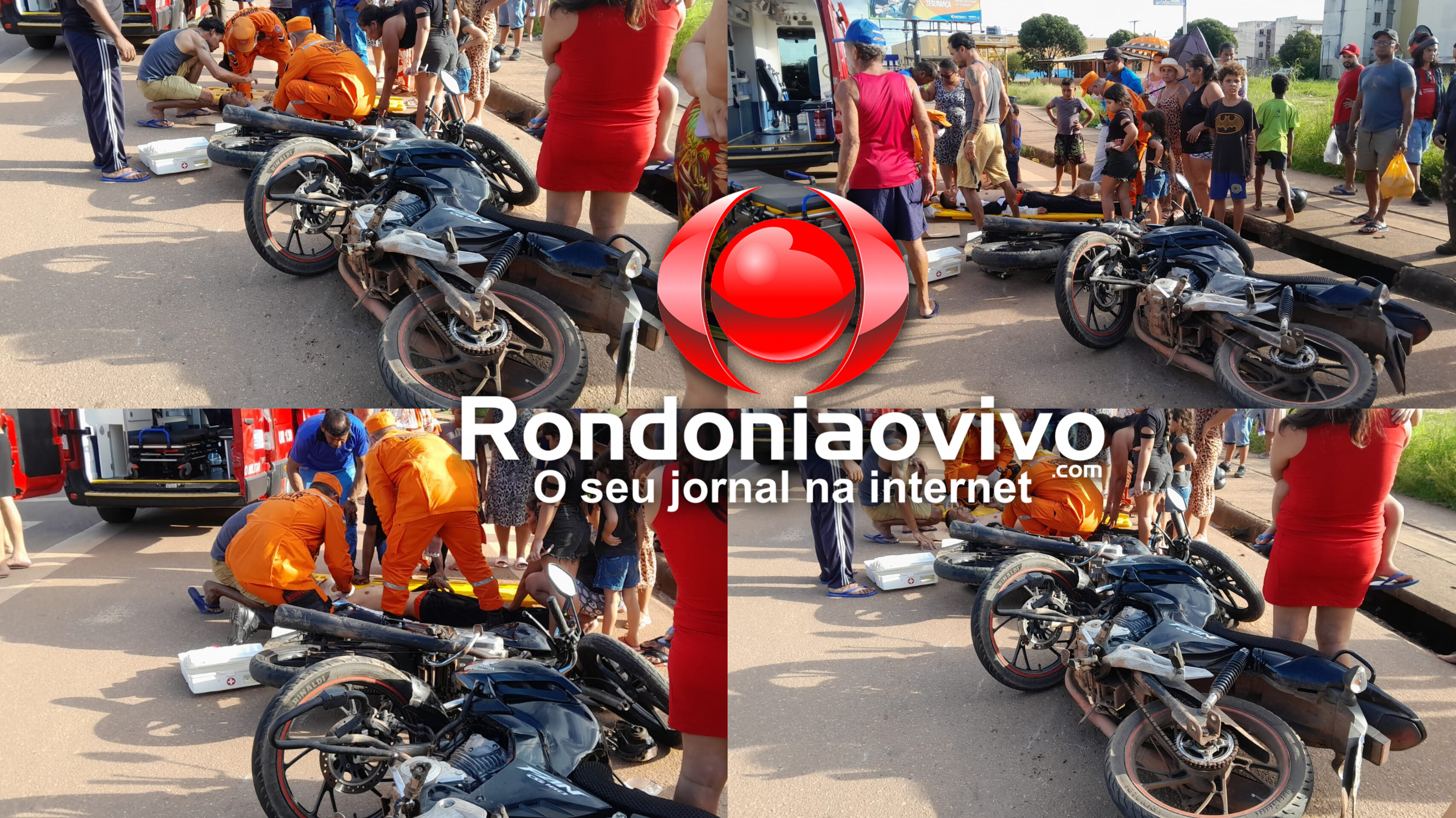 VÍDEO: Colisão frontal deixa dois motociclistas gravemente feridos no 'Orgulho'