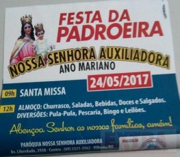 Igreja Auxiliadora divulga programação da padroeira da cidade