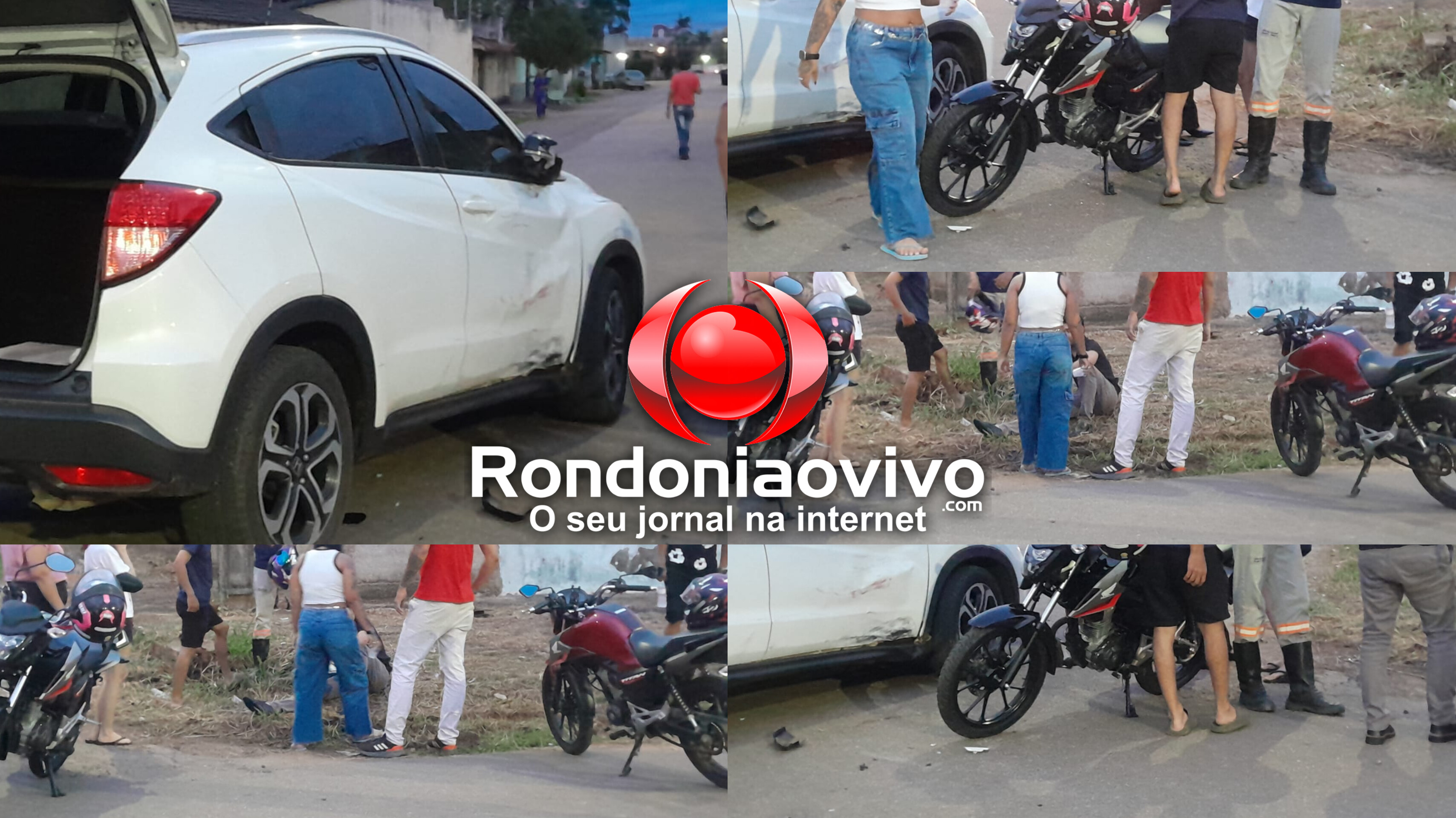 VÍDEO: Acidente entre carro e moto deixa homem ferido no Liberdade