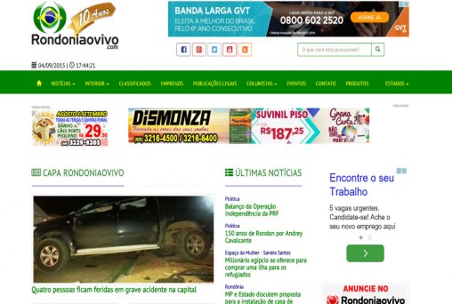 SETE DE SETEMBRO - Rondoniaovivo altera cor do layout