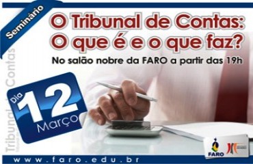 Palestra sobre TCE será realizado nesta sexta-feira na FARO