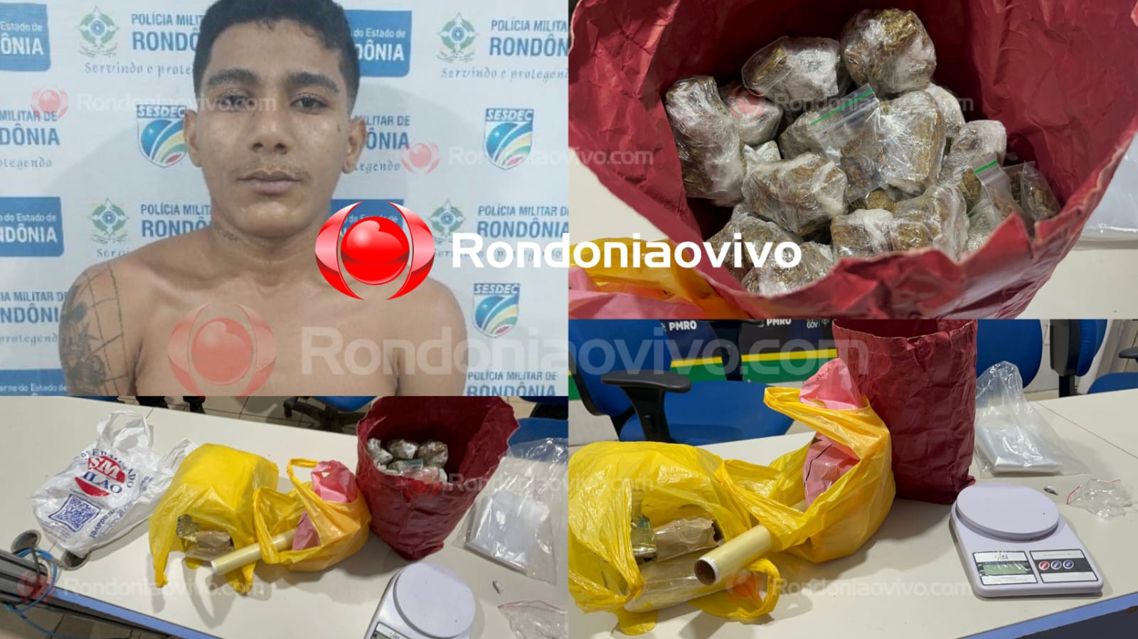 VÁRIAS PORÇÕES: BPTAR prende acusado de tráfico com haxixe, skunk, cocaína e maconha 