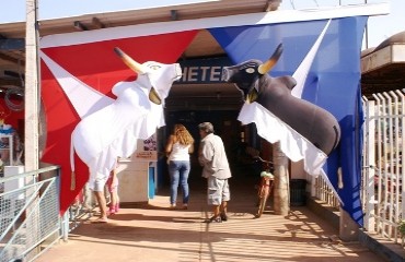 FOLCLORE – Terminal internacional é decorado com as cores dos Bois-Bumbás de Guajará – FOTOS
