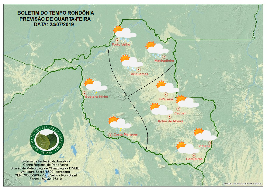 BOLETIM DO TEMPO: Confira a previsão do tempo para esta quarta-feira em Rondônia